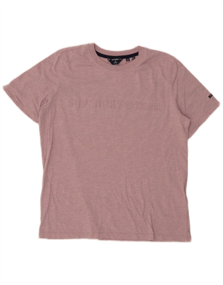 Camiseta feminina Superdry com estampa gráfica UK 12 poliéster rosa médio