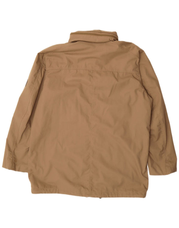 Jaqueta utilitária masculina com capuz Jack Wolfskin UK 44 XL poliéster bege