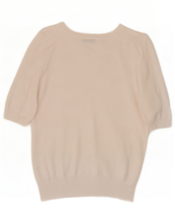 Zara blusa feminina manga curta top UK 10 pequena branca