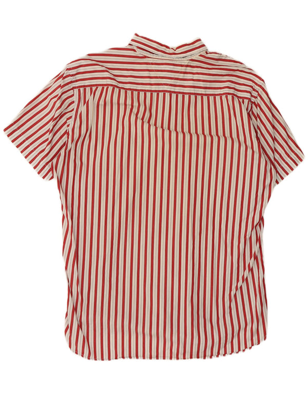 Camisa masculina de manga curta Tommy Hilfiger XL listrada vermelha de algodão