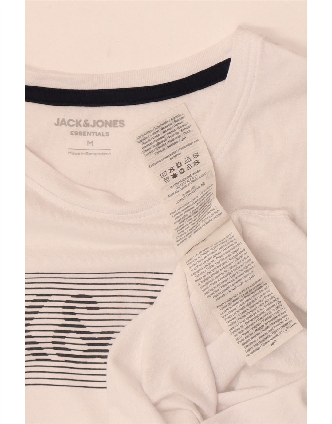 Camiseta gráfica masculina Jack & Jones Top médio algodão branco
