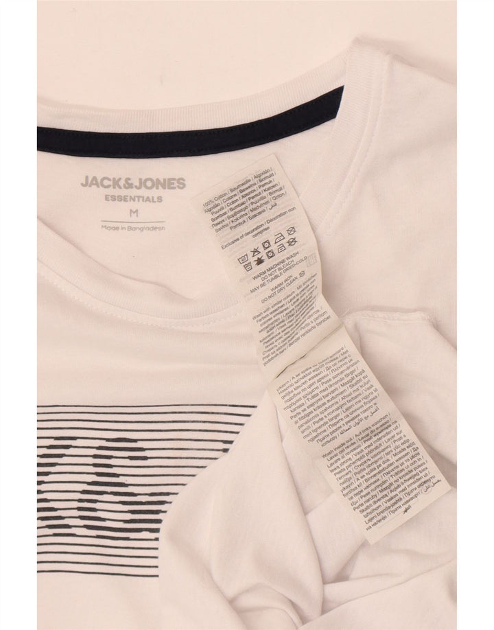 Camiseta gráfica masculina Jack & Jones Top médio algodão branco