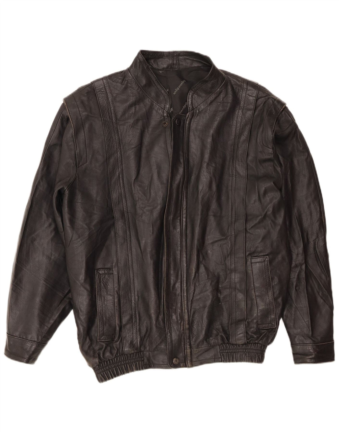 Jaqueta de couro masculina vintage UK 36 pequena preta