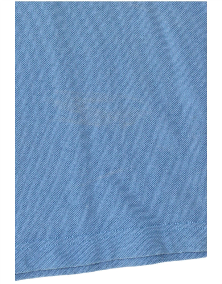Camisa polo masculina Fred Perry pequena azul algodão
