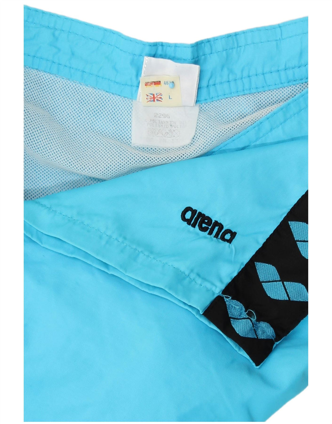 Arena Mens Graphic Natação Shorts Grande Poliamida Azul