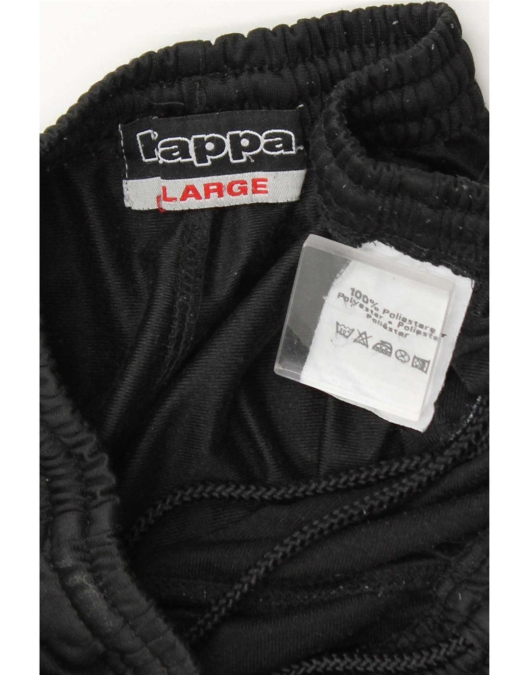 Calça de treino masculina Kappa grande poliéster preto