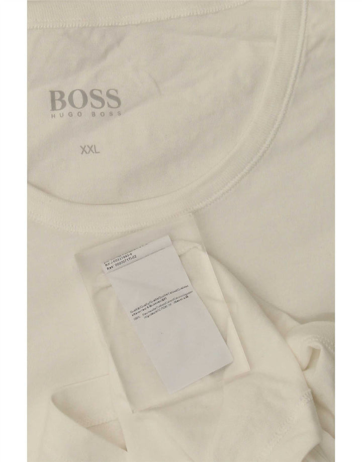 Camiseta masculina Hugo Boss Top 2XL algodão branco