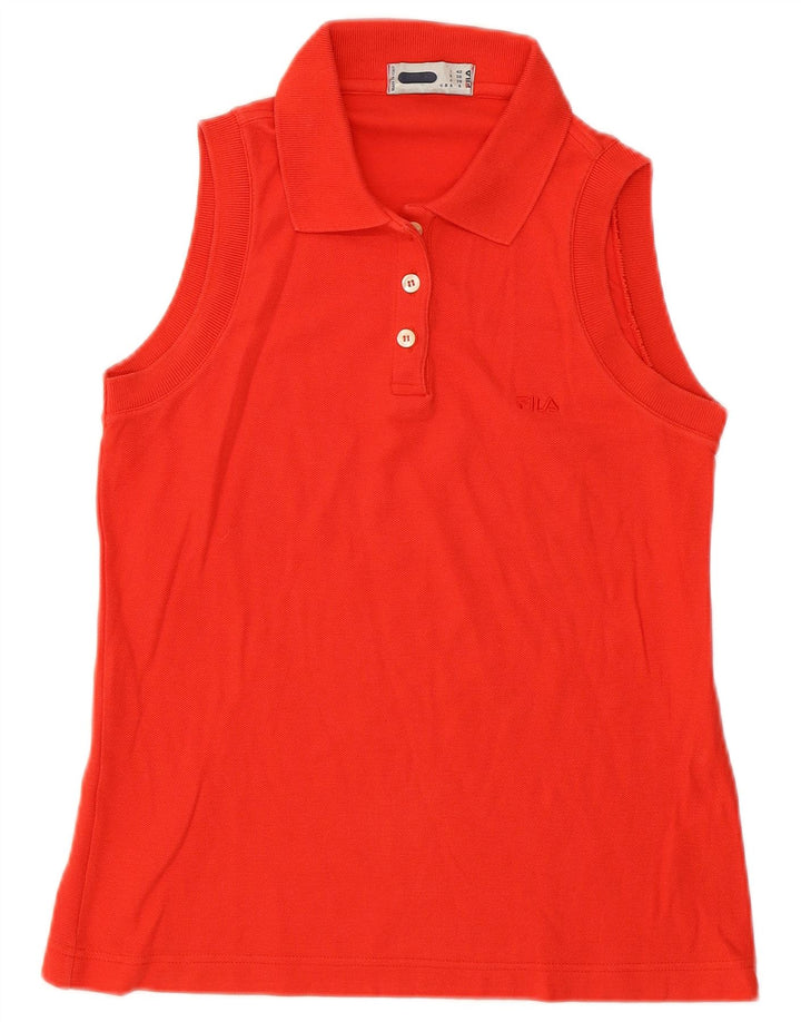 Camisa polo feminina sem mangas Fila IT 42 algodão vermelho médio