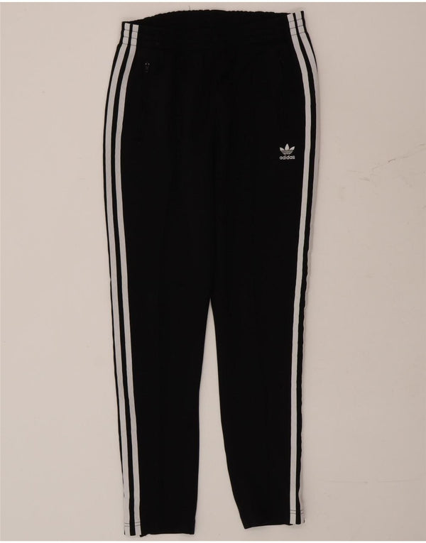 Calça de treino feminina Adidas UK 10 pequena poliéster preto