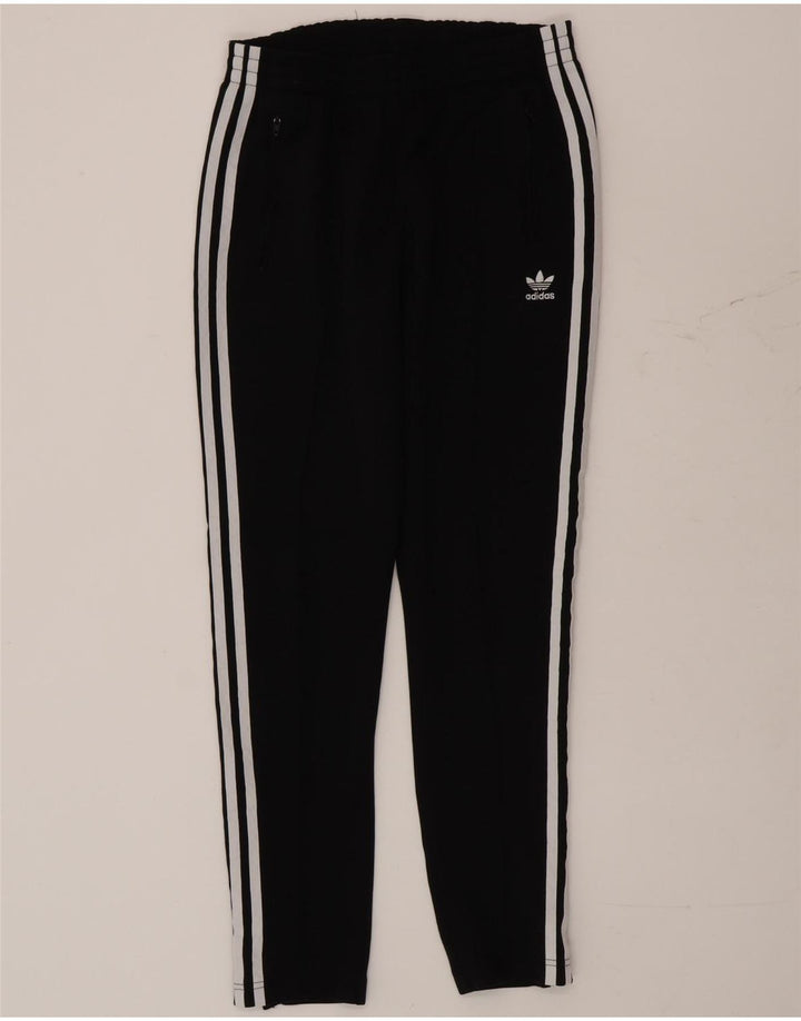 Calça de treino feminina Adidas UK 10 pequena poliéster preto