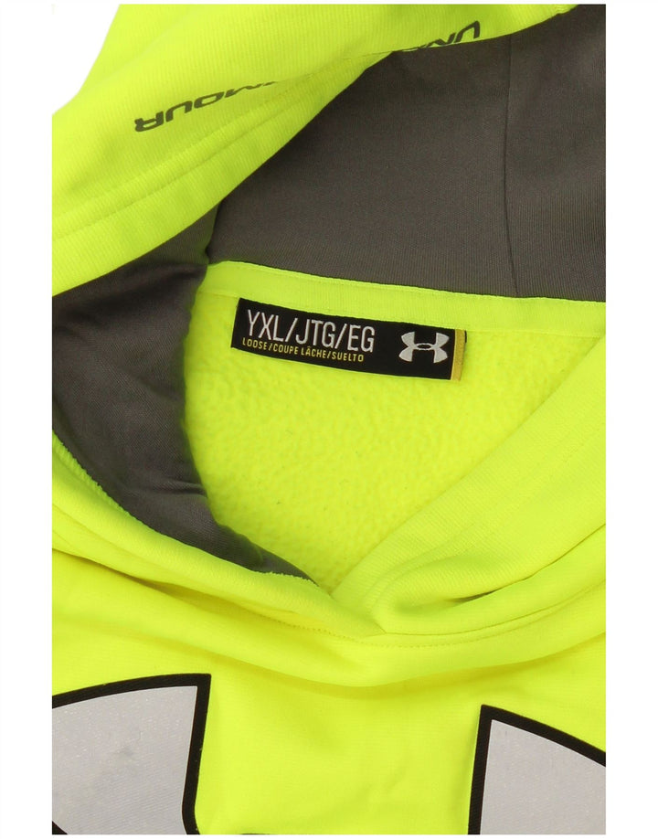 Suéter com capuz gráfico UNDER ARMOUR Boys 13-14 anos XL verde