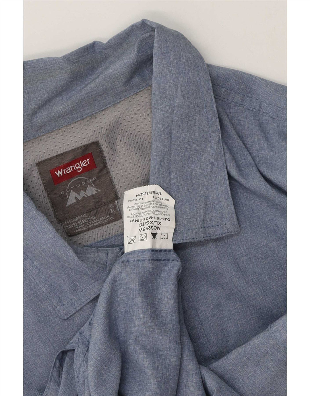 Camisa masculina Wrangler Regular Fit XL azul poliéster