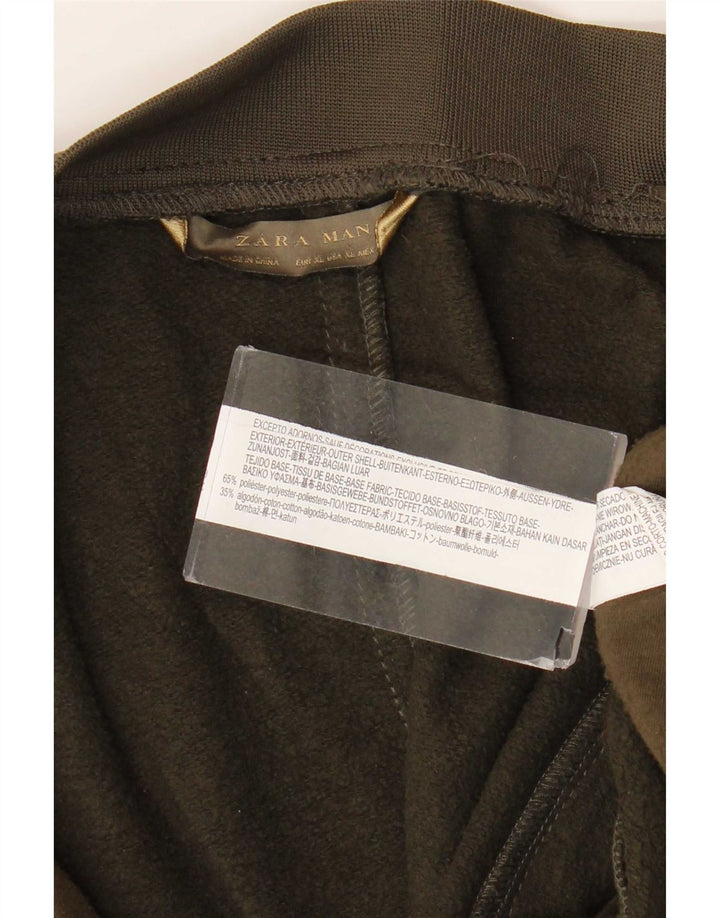 Zara Jaqueta masculina de agasalho XL Khaki Poliéster