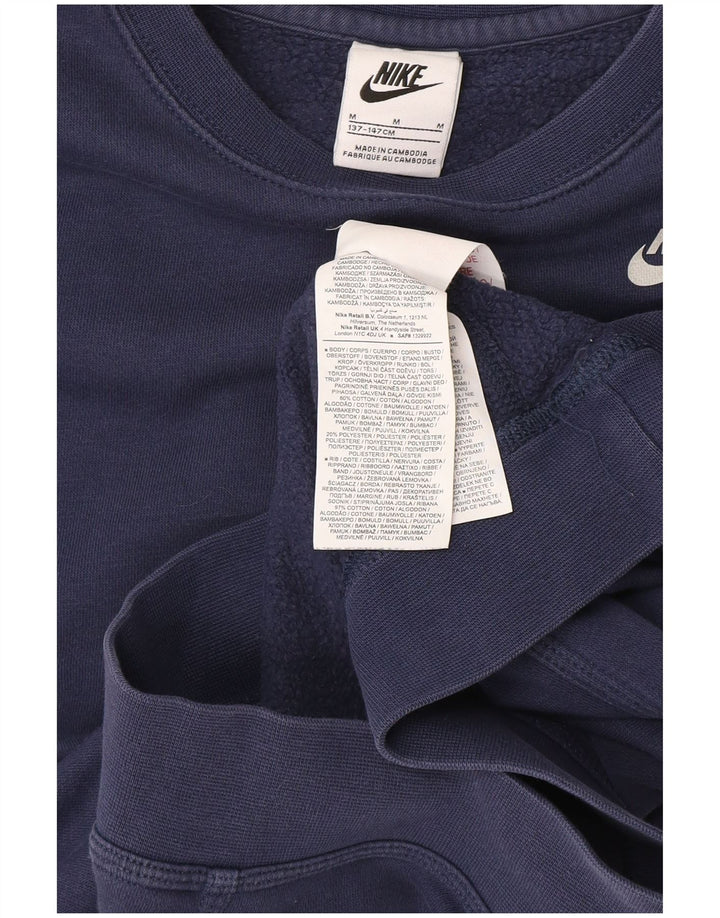 NIKE Boys Swoosh Graphic Moletom Jumper 10-11 Anos Médio Azul Marinho
