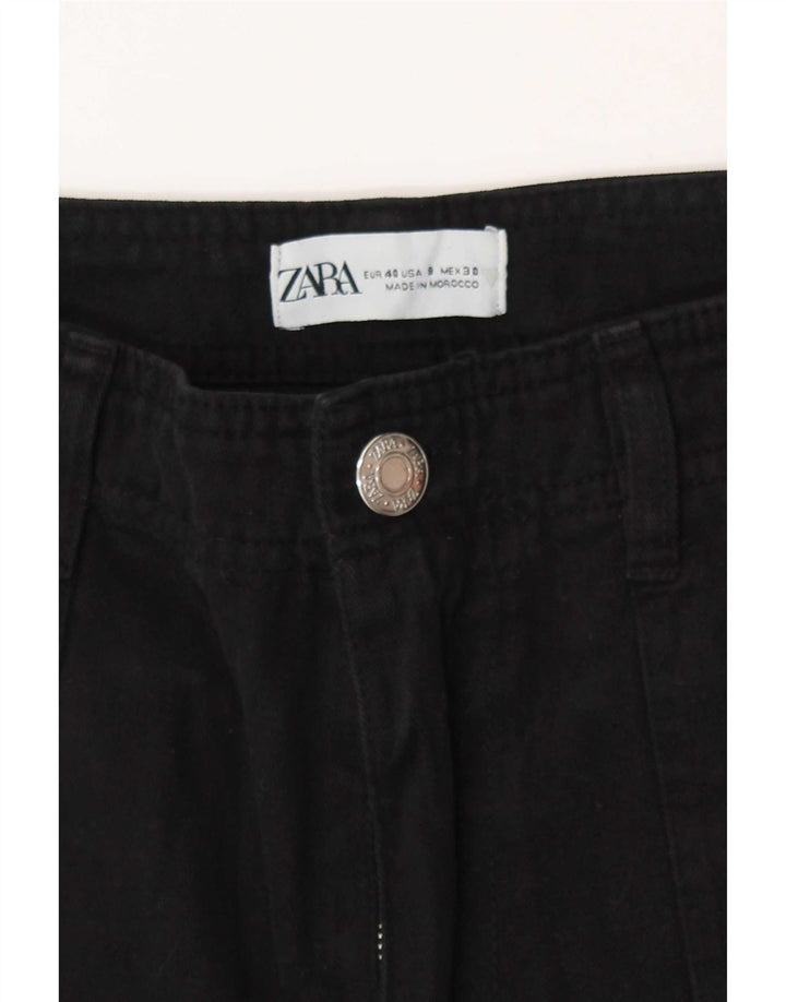 Calça cargo reta feminina Zara EU 40 médio W30 L30 preta
