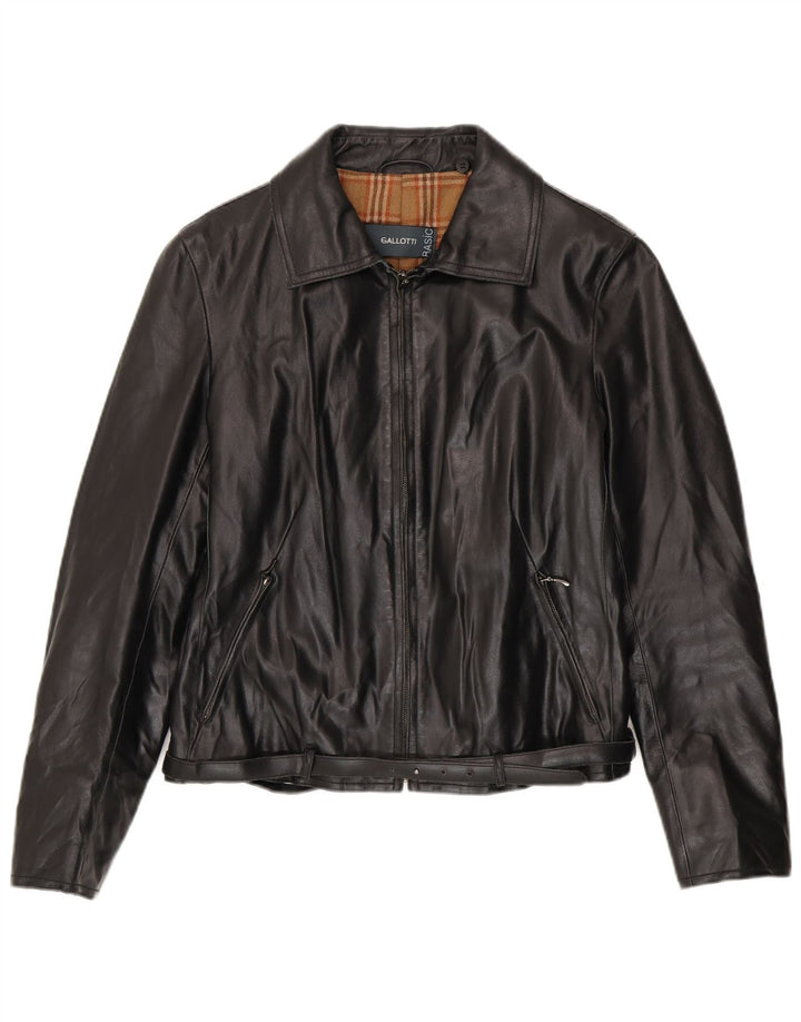 Jaqueta de couro masculina Gallotti IT 46 pequena couro preto