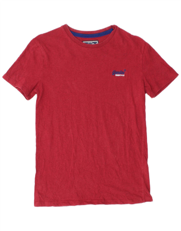 Camiseta masculina Superdry Top pequeno algodão vermelho