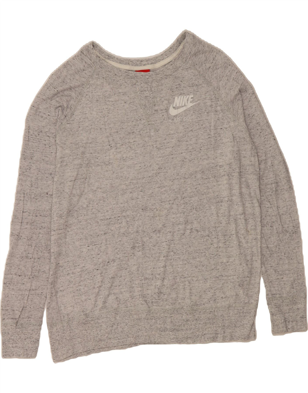 NIKE Womens Sweatshirt Jumper UK 18 XL Grey Flecked Cotton Vintage Nike and Second-Hand Nike from Messina Hembry 
