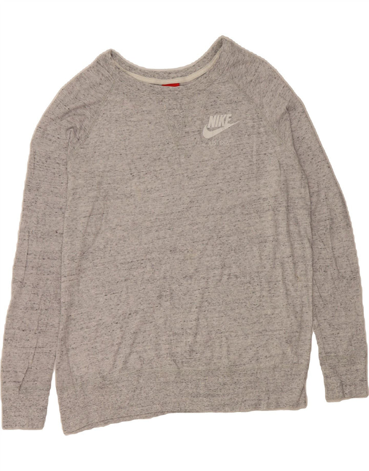 NIKE Womens Sweatshirt Jumper UK 18 XL Grey Flecked Cotton Vintage Nike and Second-Hand Nike from Messina Hembry 
