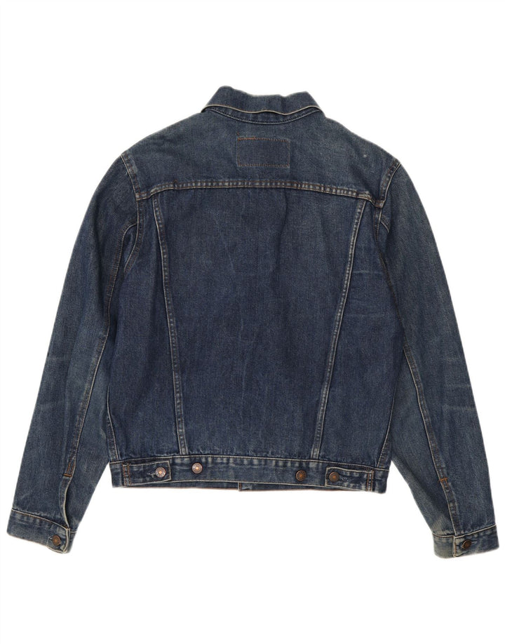 Jaqueta jeans masculina vintage UK 40 grande azul marinho