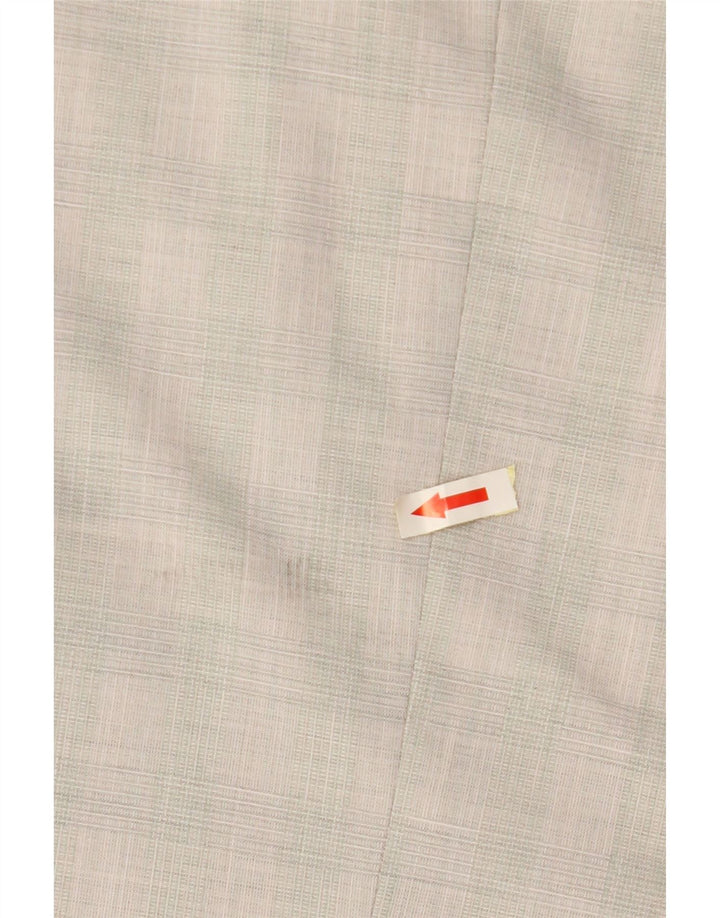 Jaqueta blazer feminina ZARA com 1 botão EU 40 poliéster xadrez cinza médio