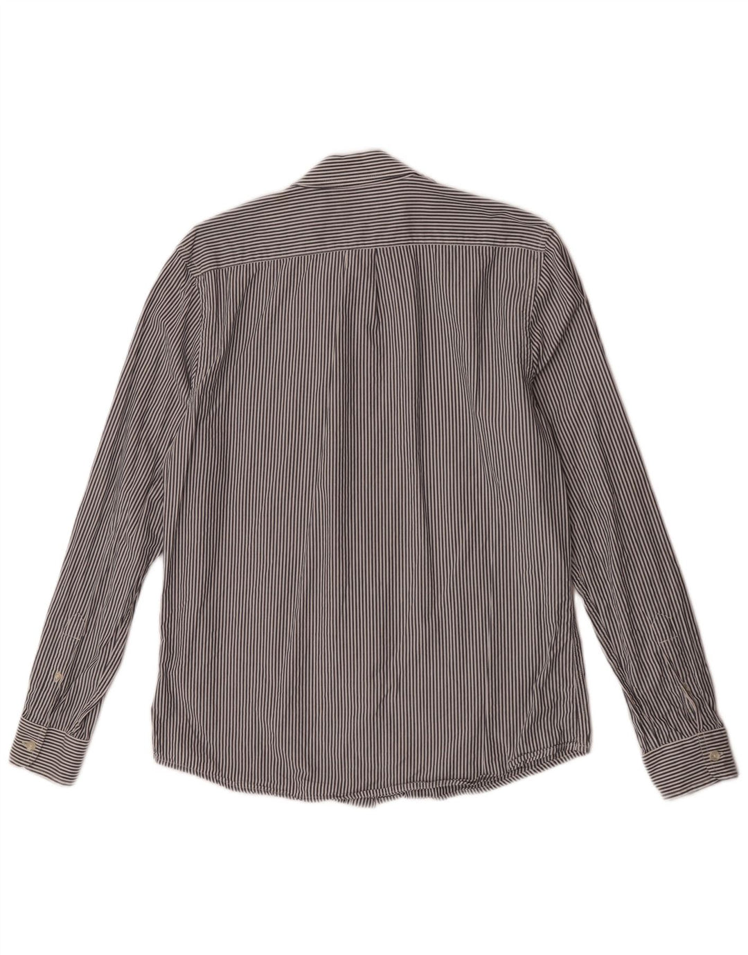 Camisa masculina Wrangler Regular Fit cinza médio algodão listrado