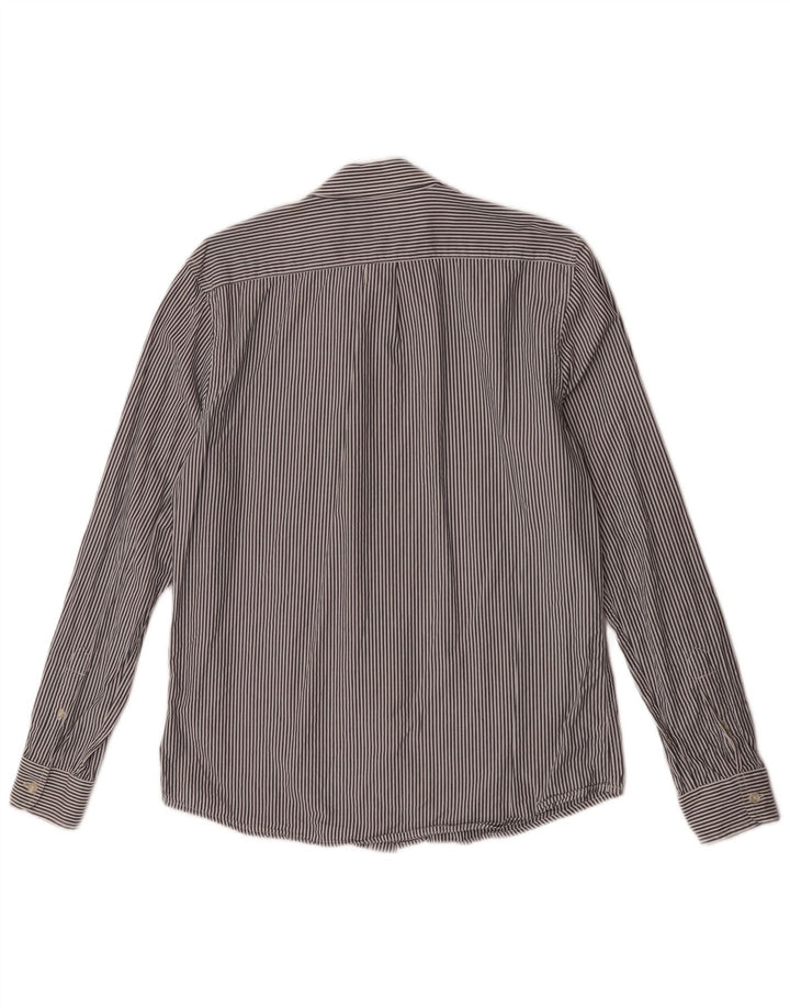 Camisa masculina Wrangler Regular Fit cinza médio algodão listrado