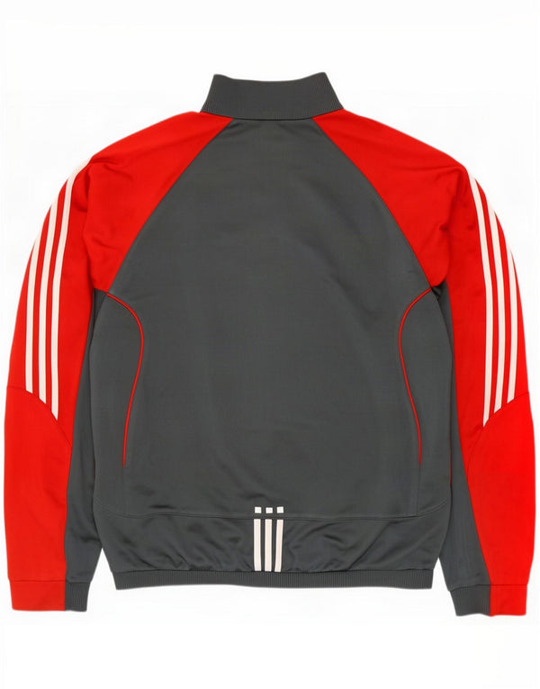Adidas Mens Tracksuit Top Jacket XL Cinza Colourblock Poliéster
