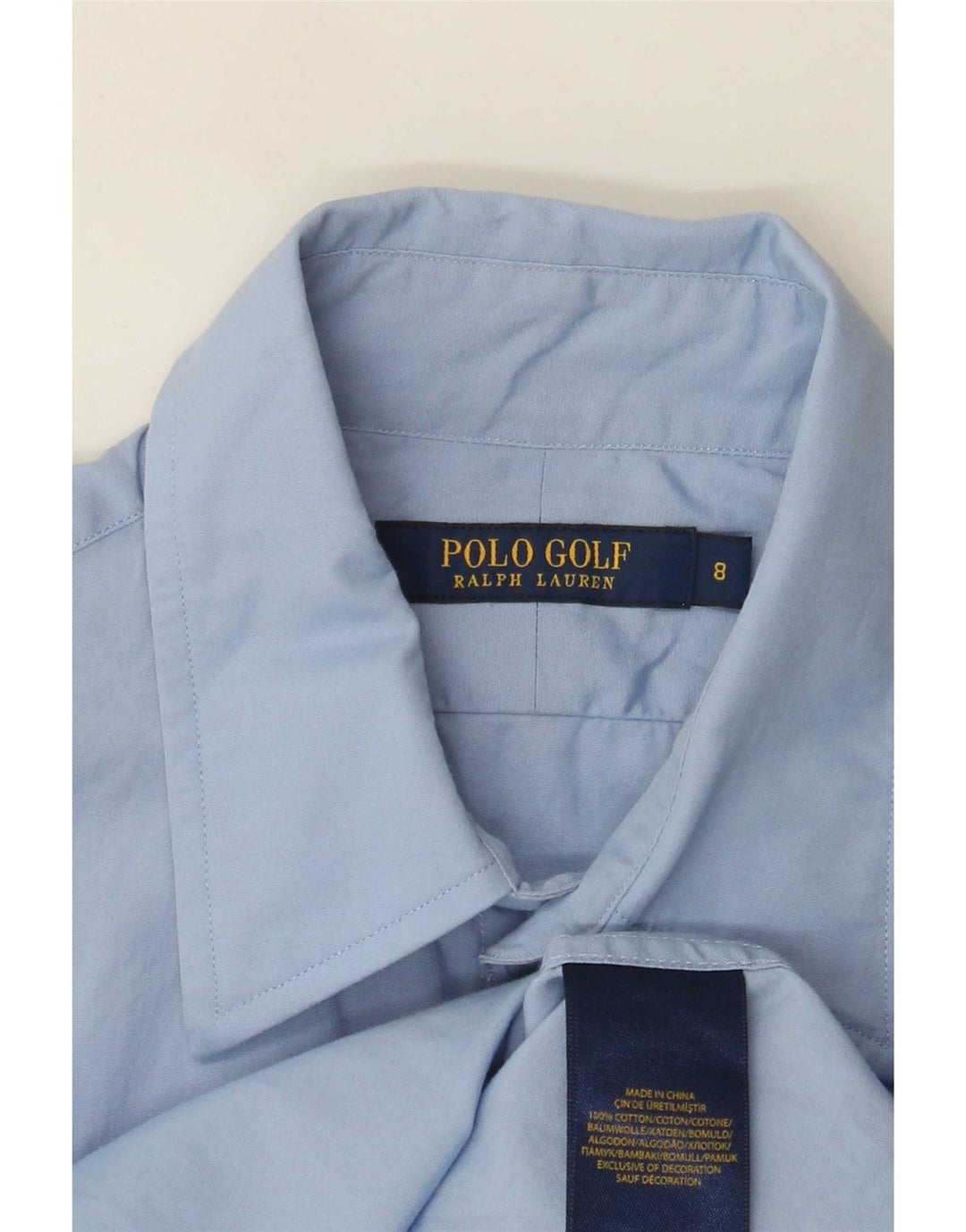 Camisa de golfe feminina Polo Ralph Lauren EUA 8 algodão azul médio