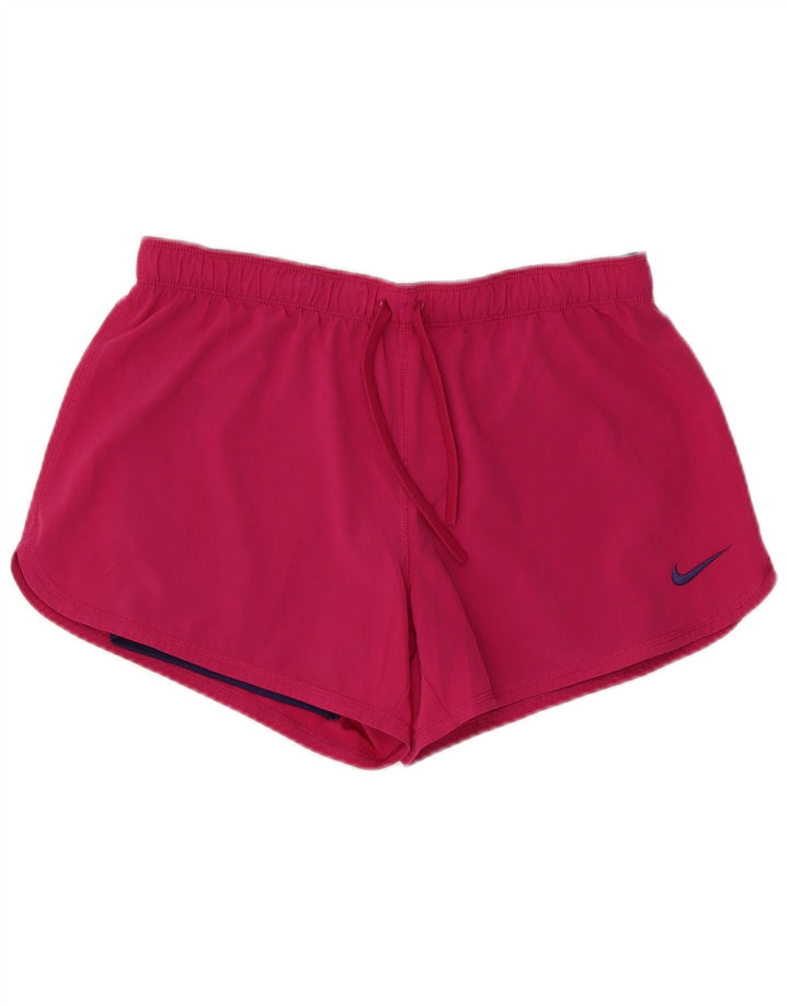 Shorts esportivos femininos NIKE Dri Fit UK 14 médio rosa poliéster
