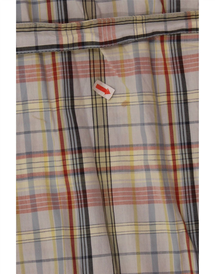 Vestido camisa feminino vintage Reino Unido 14 algodão xadrez médio multicolorido