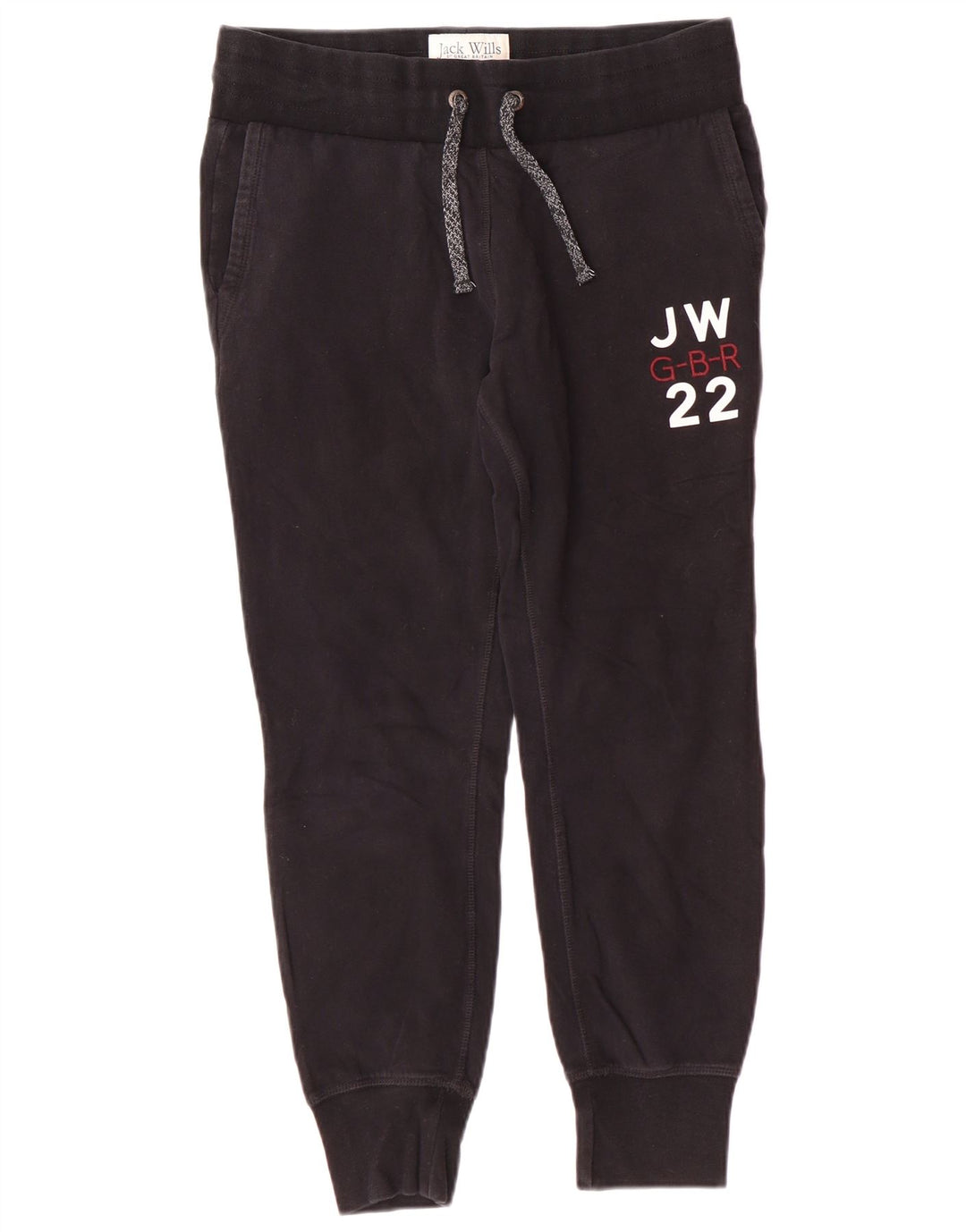 Calça esportiva feminina JACK WILLS com estampa gráfica e jogging UK 12 médio preto