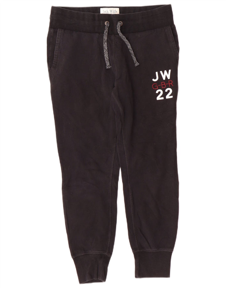 Calça esportiva feminina JACK WILLS com estampa gráfica e jogging UK 12 médio preto