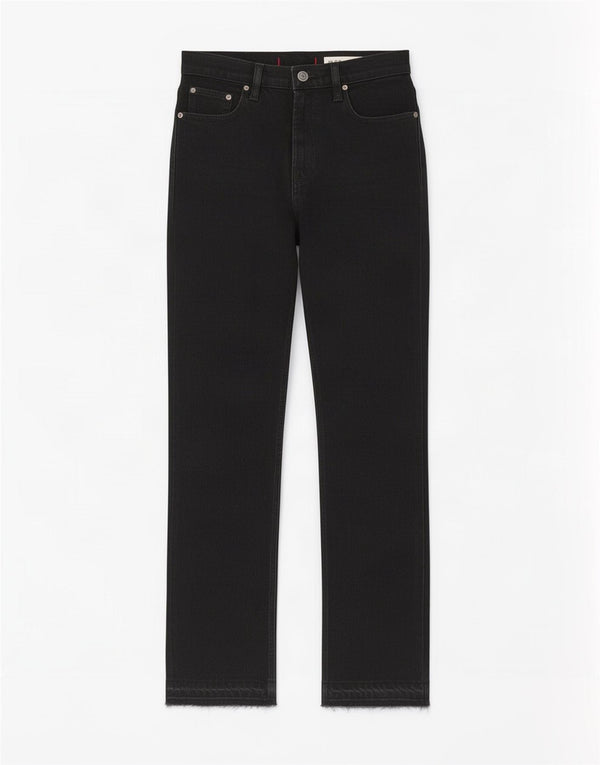 Calça jeans reta feminina Zara EU 36 XS W26 L33 algodão preto