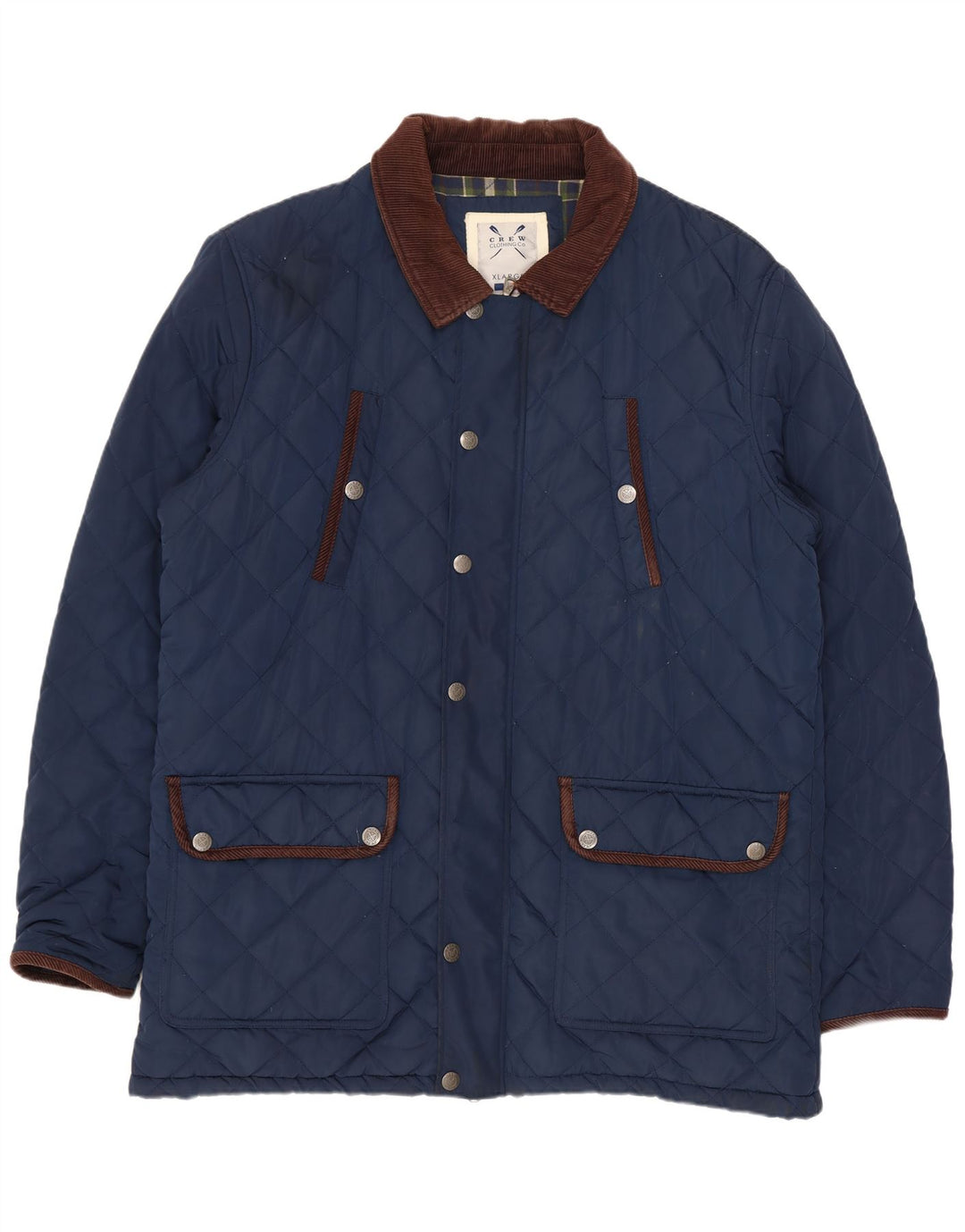 Jaqueta acolchoada masculina UK 42 XL da roupa da tripulação poliéster azul marinho