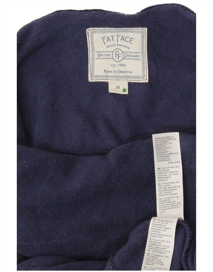 Suéter feminino Fat Face com ajuste relaxado Reino Unido 14 médio azul marinho