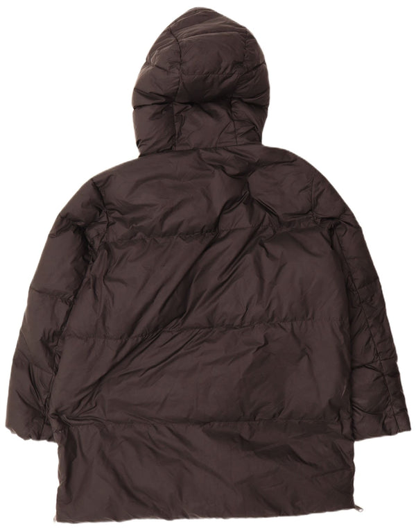 Casaco feminino acolchoado com capuz e capuz Zara UK 10 pequeno preto poliamida
