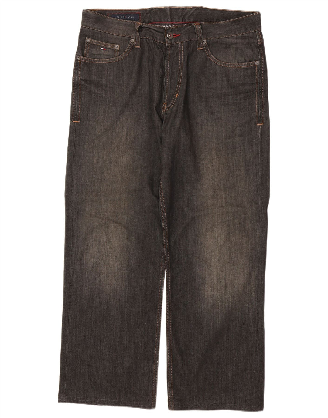 TOMMY HILFIGER Jeans reto masculino W31 L28 algodão cinza