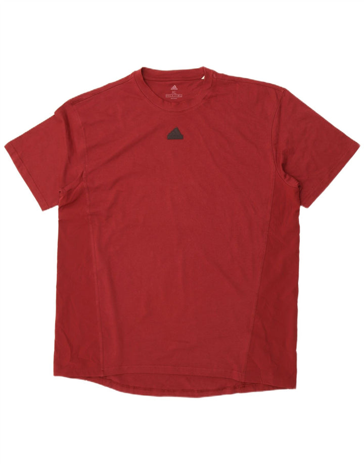 Adidas Mens T-Shirt Top XL Marrom Algodão