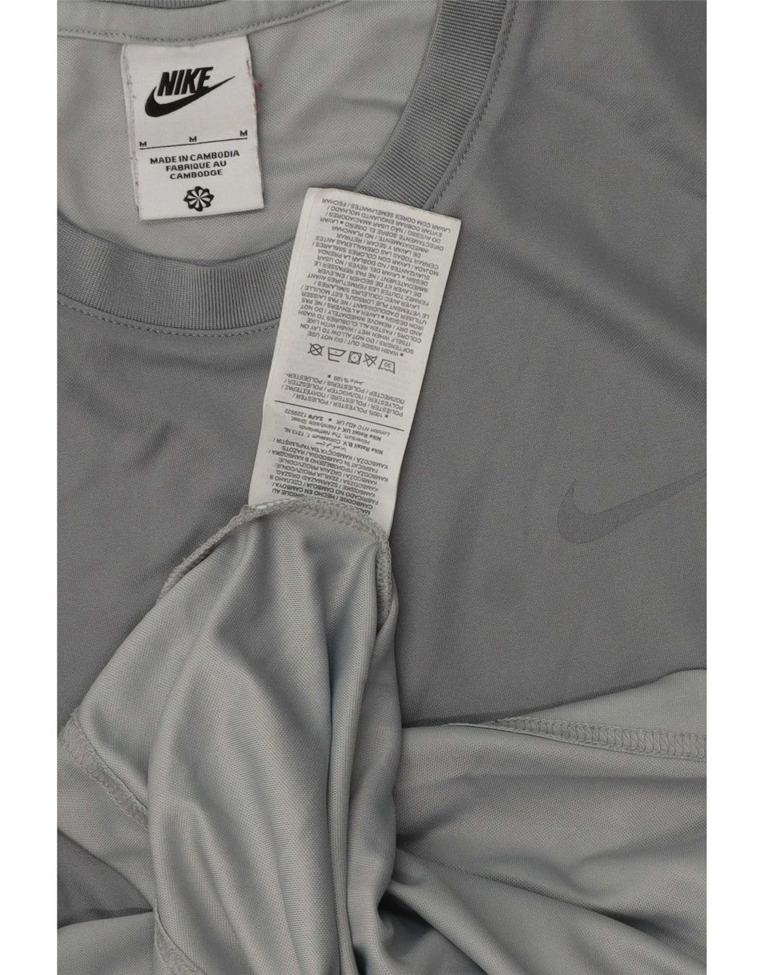 Camiseta Nike masculina gráfica Top cinza médio poliéster