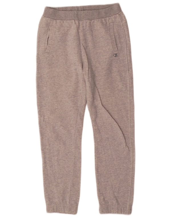 Calça de treino feminina Champion Joggers UK 14 algodão manchado cinza médio