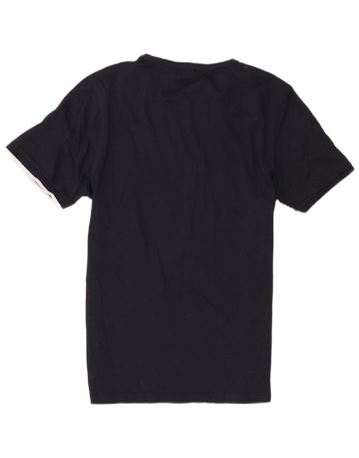 Camiseta masculina Reiss manga curta regular top médio algodão preto
