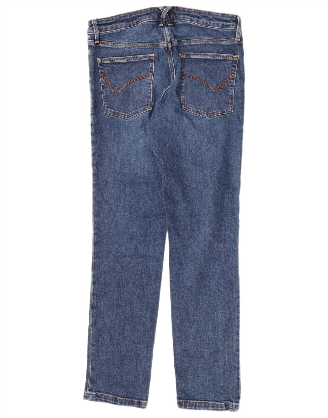 Jeans retos femininos White Stuff UK 12 médio W30 L30 algodão azul