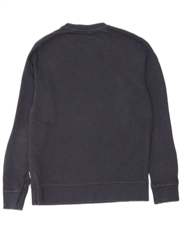Jack & Jones moletom gráfico masculino jumper médio azul marinho algodão