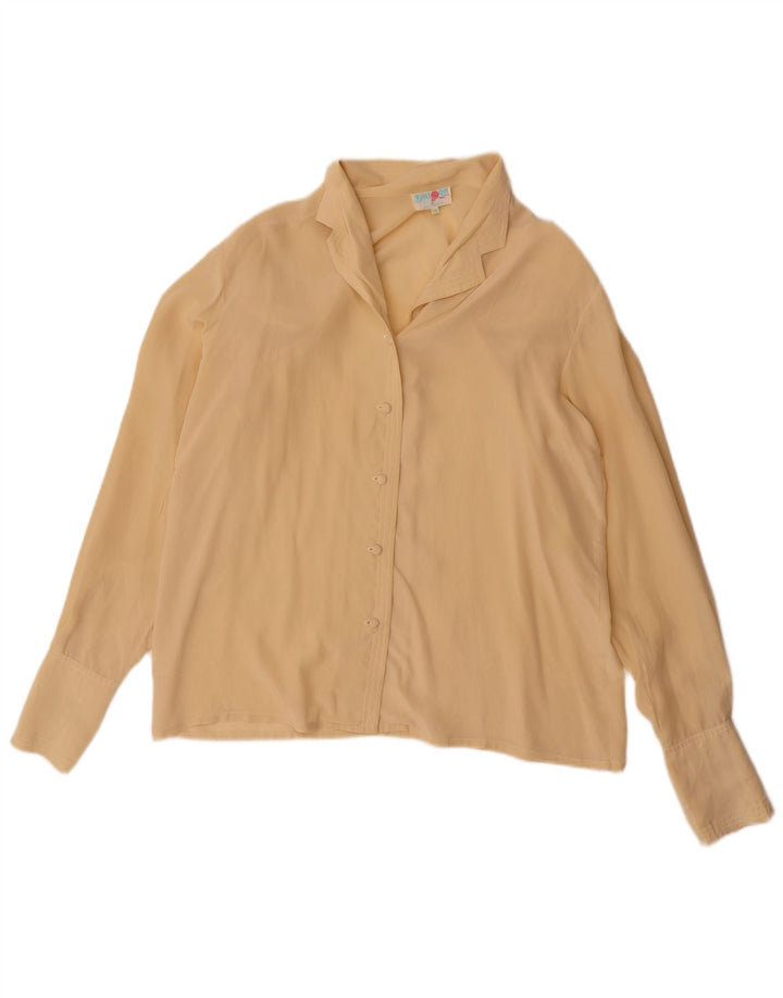 Blusa Camisa Feminina Balão EU 38 Seda Bege Médio