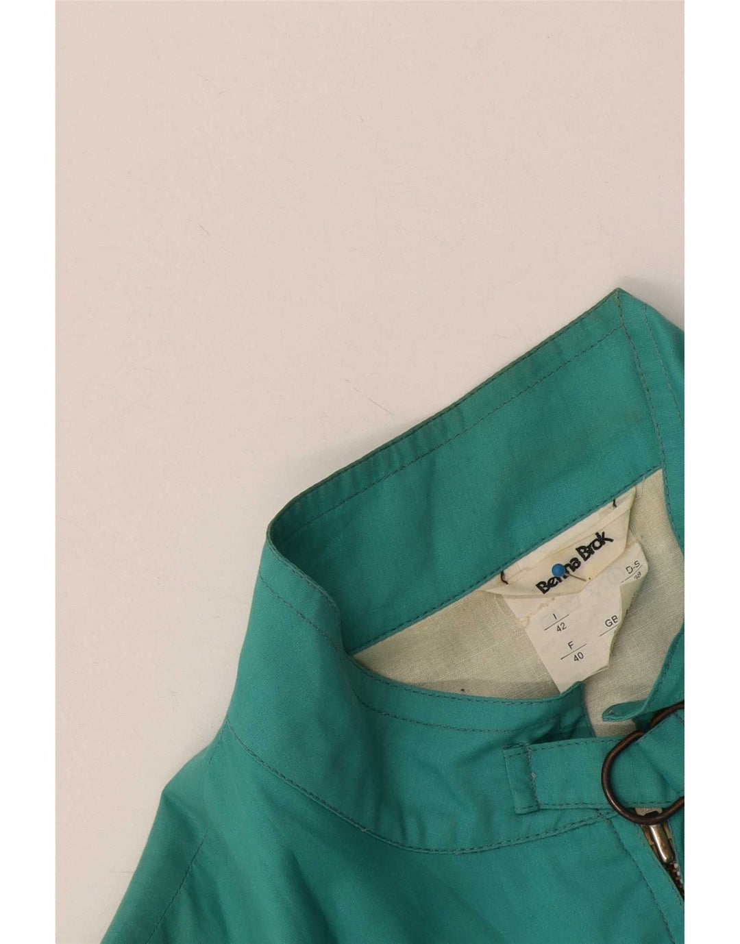 Jaqueta bomber feminina vintage UK 12 poliéster colorblock turquesa médio