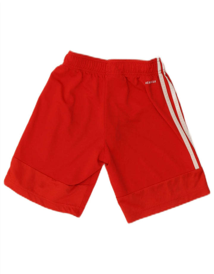 Shorts esportivos Adidas Aeroready para meninos 9-10 anos poliéster vermelho