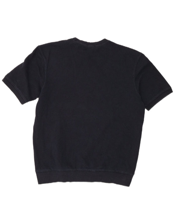 Camiseta masculina Zara Top grande algodão azul marinho
