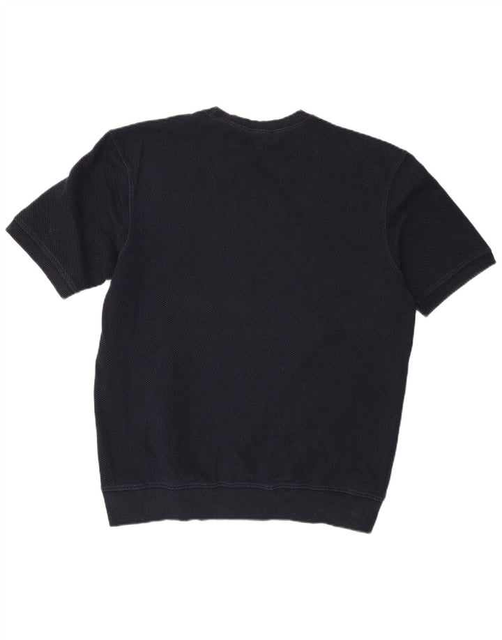 Camiseta masculina Zara Top grande algodão azul marinho