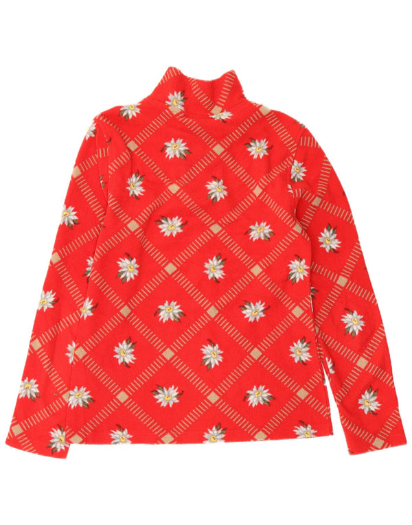 Suéter feminino Conte of Florence com zíper e gola em lã UK 12 médio vermelho floral